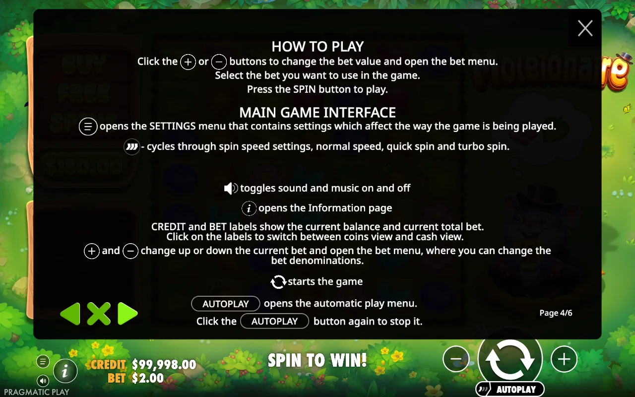 How to play — Moleionaire