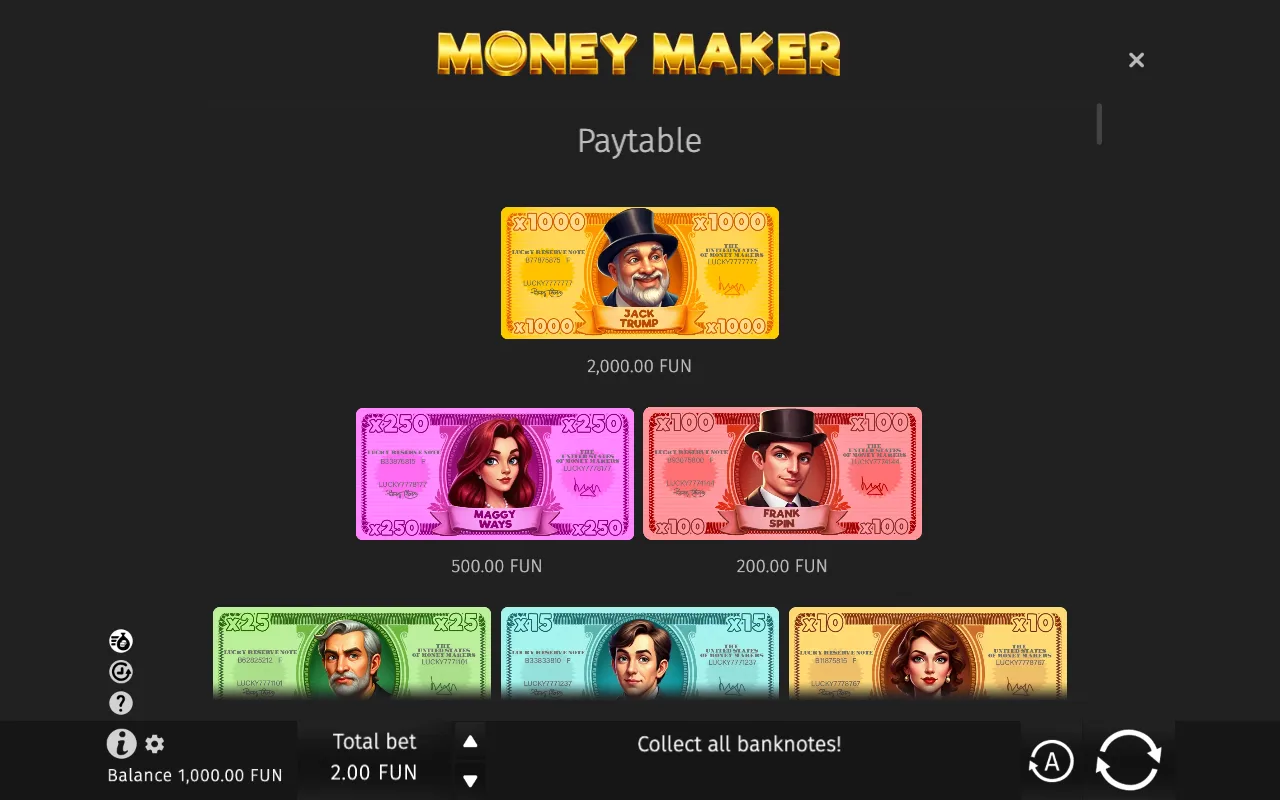 Game rules, page 1 — Money Maker