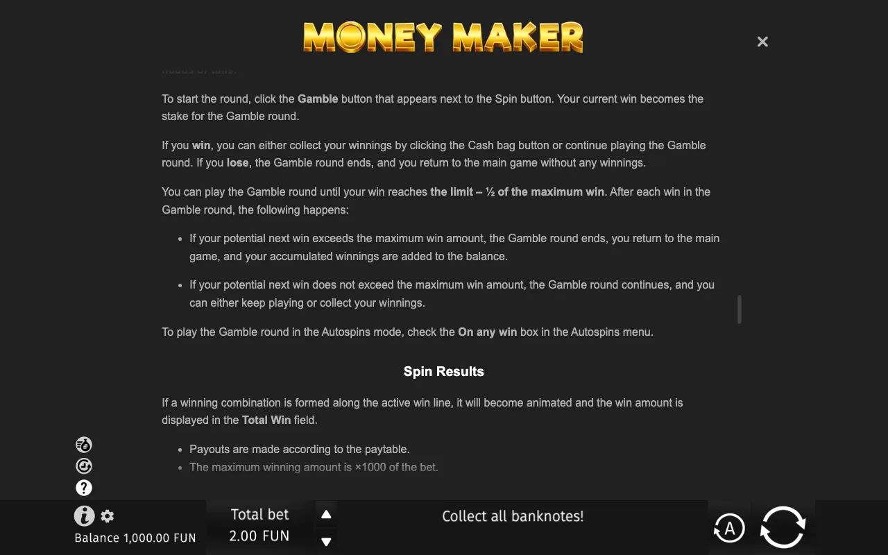 Game rules, page 8 — Money Maker