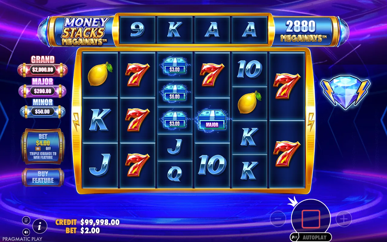 The base game — Money Stacks Megaways