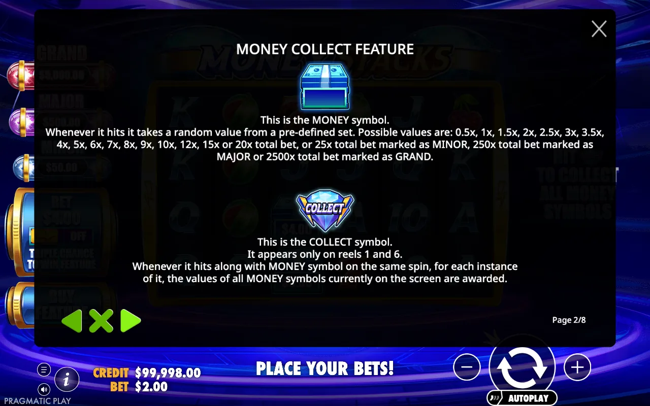 Money collect feature — Money Stacks