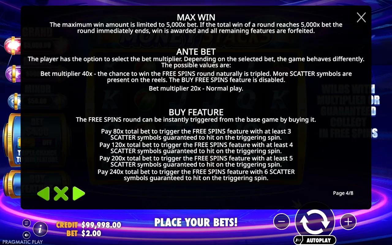 Ante bet — Money Stacks