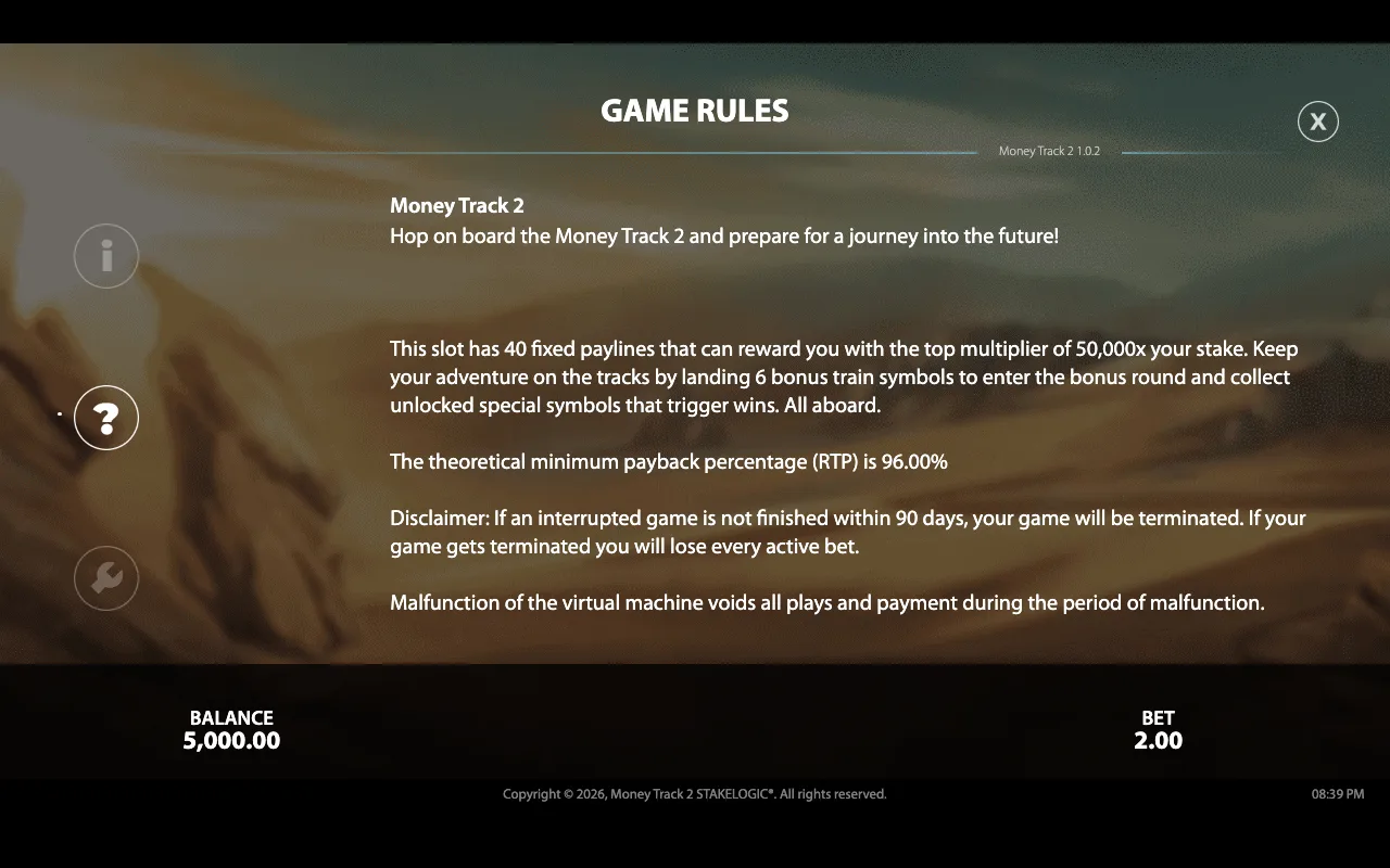 Game rules — Money Track 2