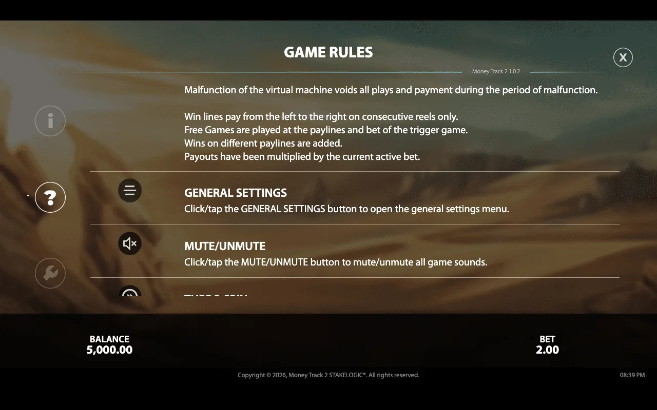 Game rules — Money Track 2