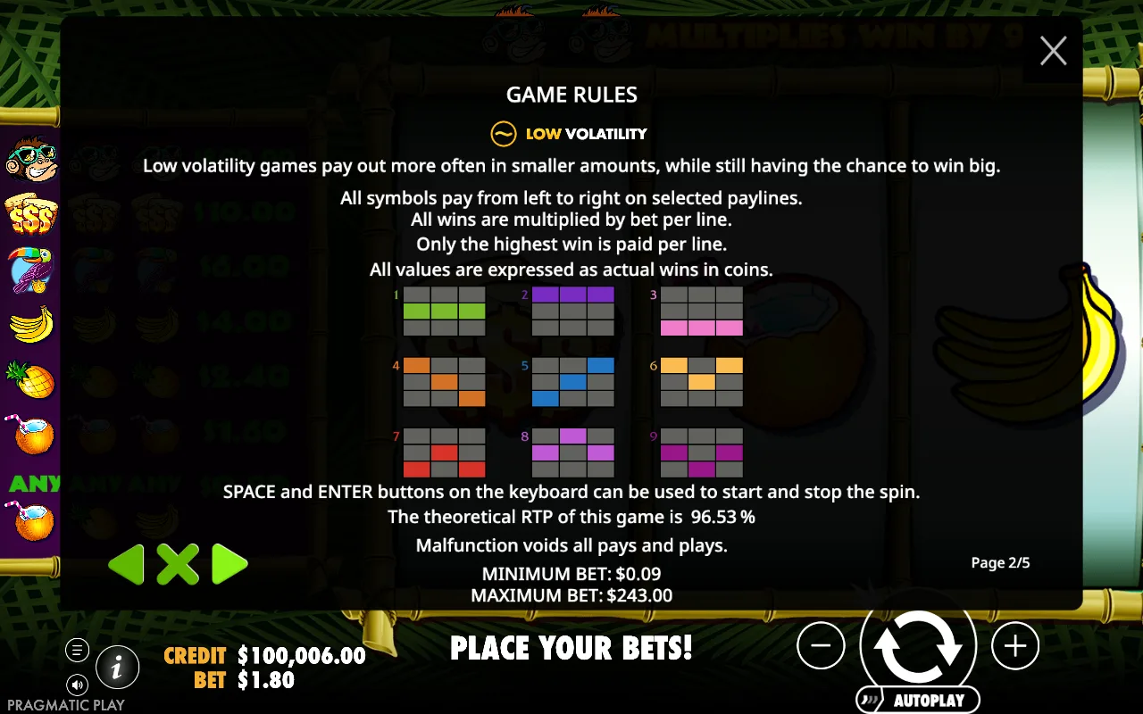 Game rules — Monkey Madness