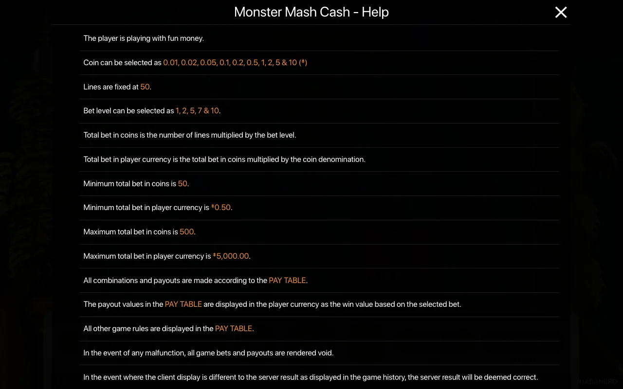 Spielregeln, Seite 1 — Monster Mash Cash
