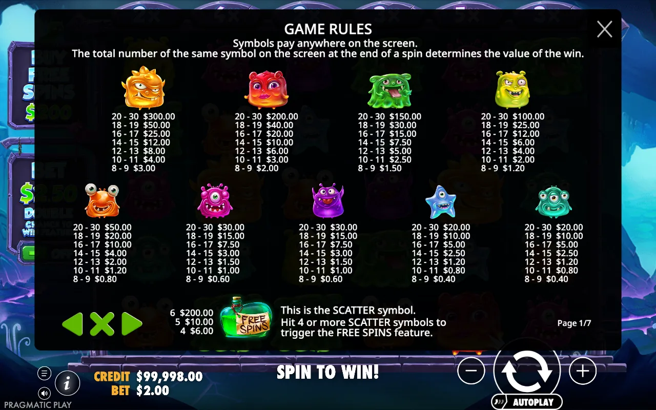 Game rules, page 1 — Monster Superlanche