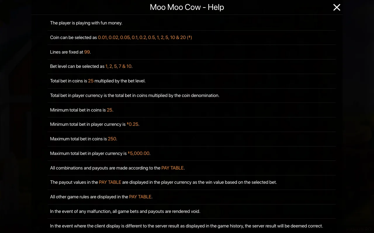 Spielregeln, Seite 1 — Moo Moo Cow