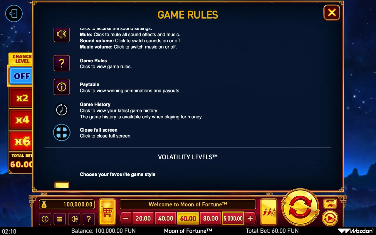 Game rules, page 14 — Moon of Fortune