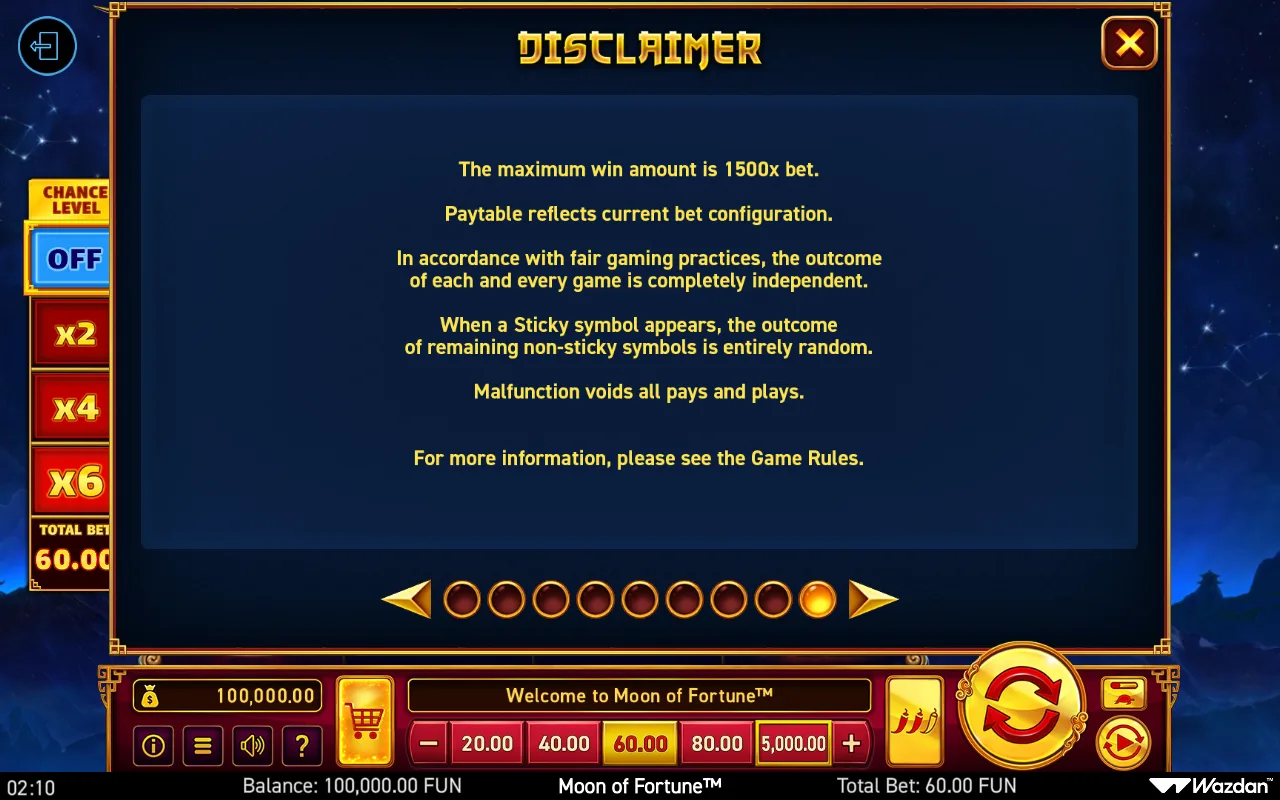 Game rules, page 9 — Moon of Fortune