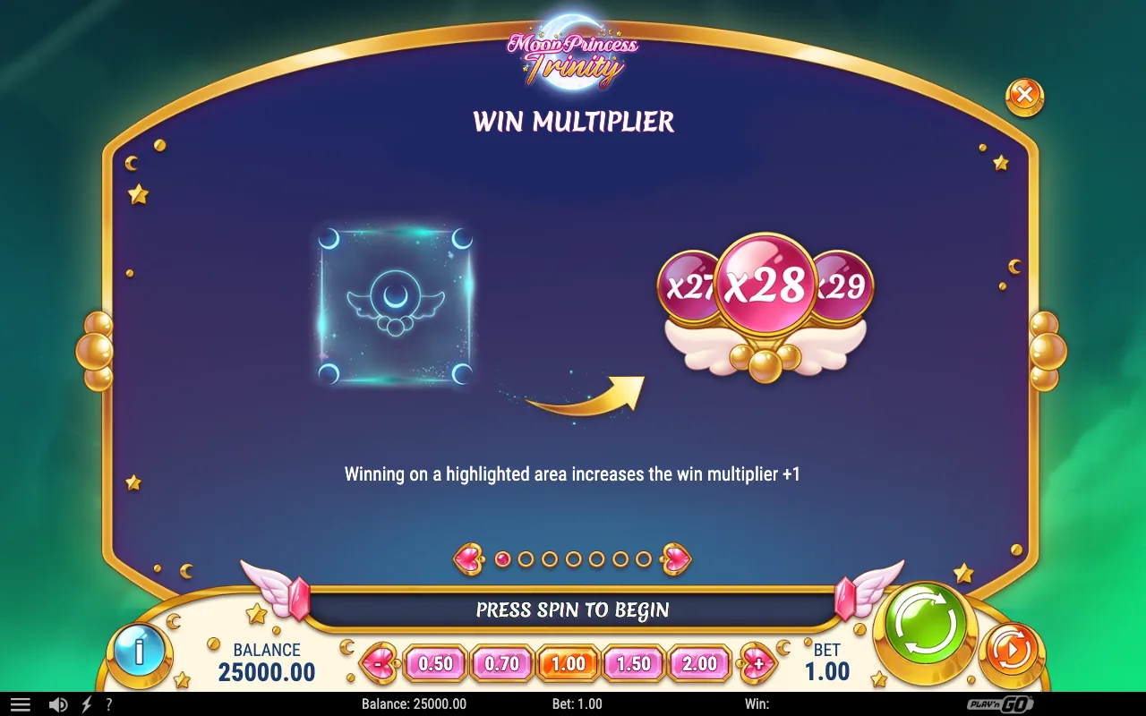 Win multiplier — Moon Princess Trinity