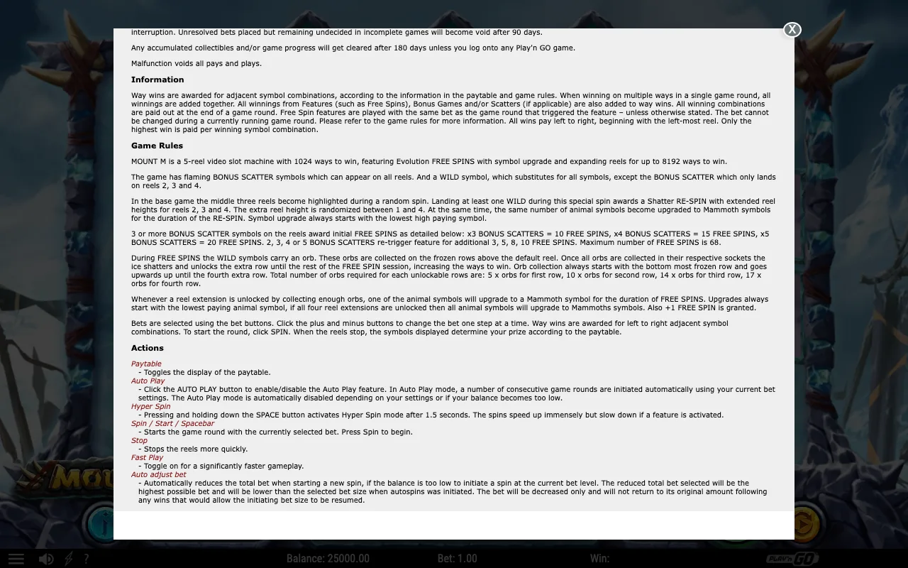 Game rules, page 2 — Mount M