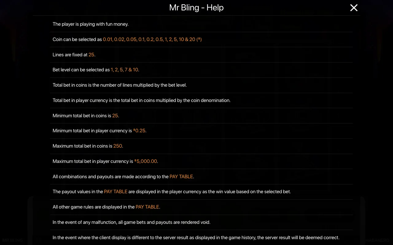 Spielregeln, Seite 1 — Mr Bling