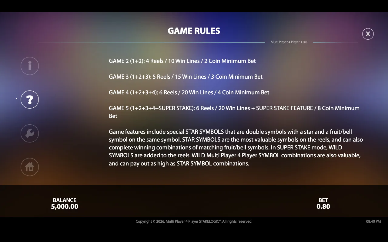 Game rules — Multiplayer4player