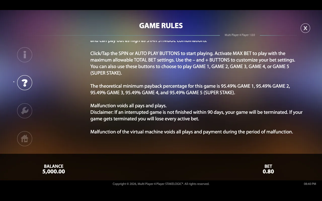 Game rules — Multiplayer4player