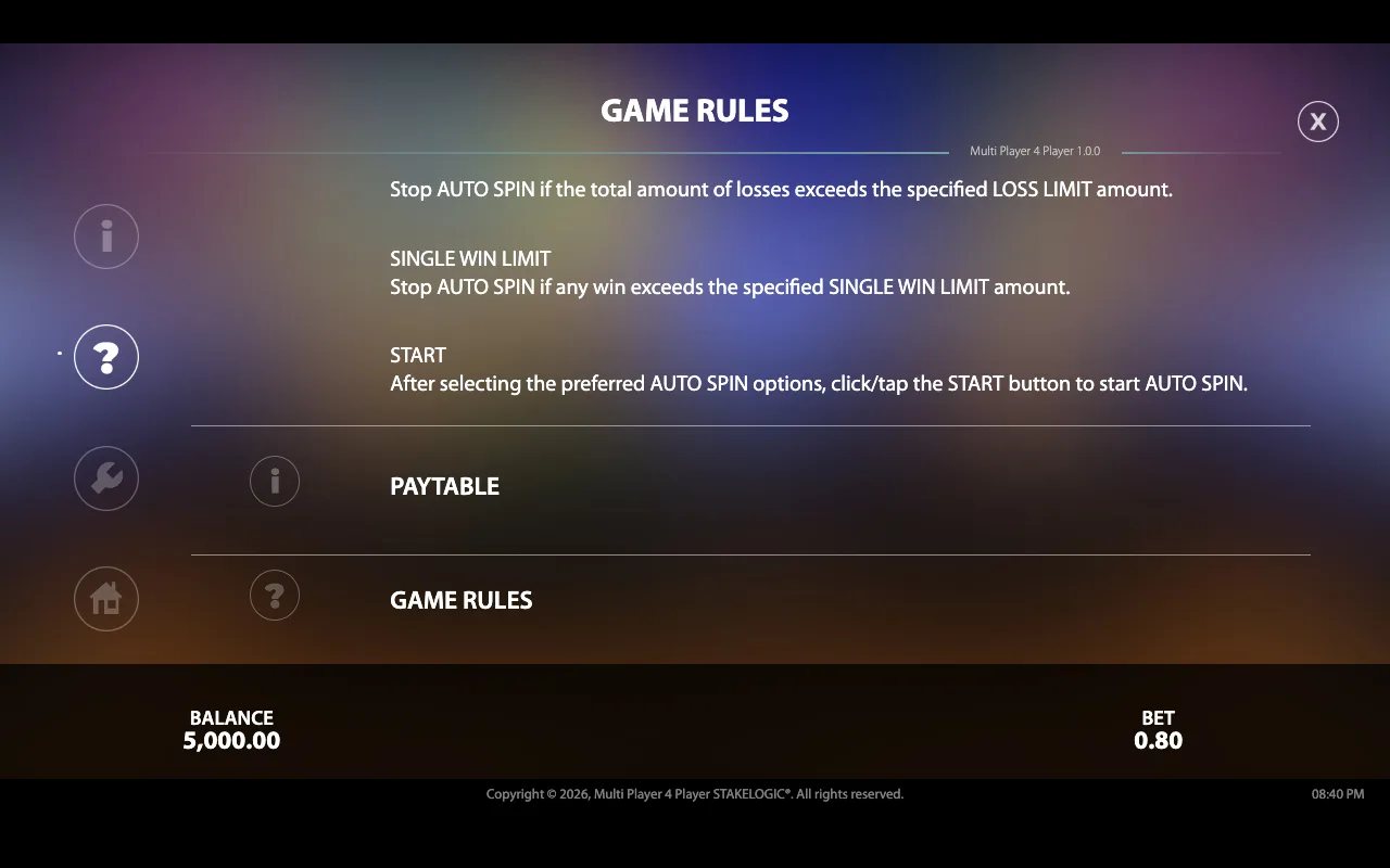 Game rules — Multiplayer4player