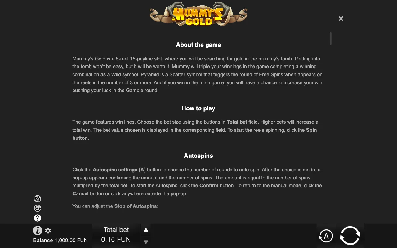Game rules, page 6 — Mummy's Gold