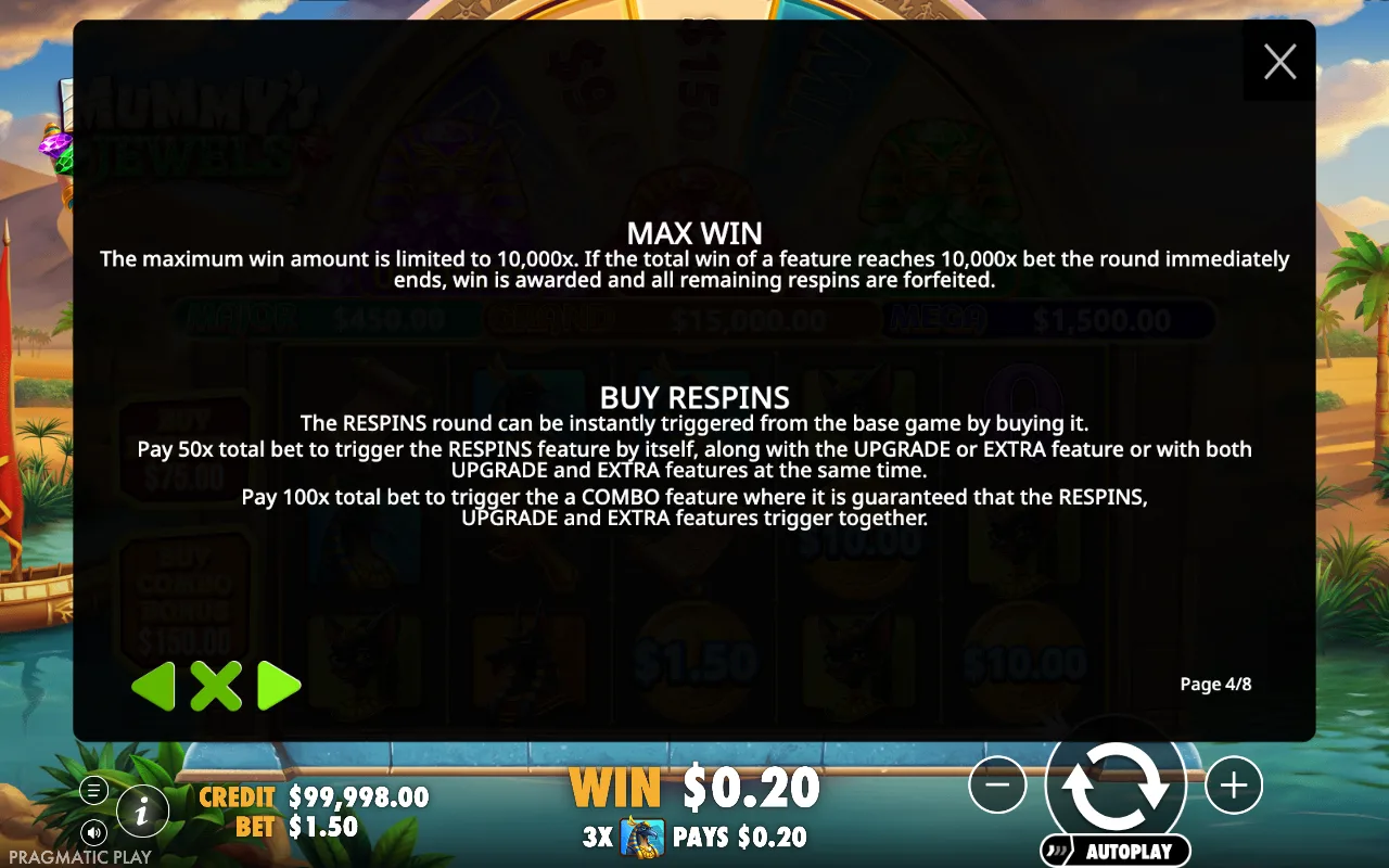 Max win — Mummy's Jewels