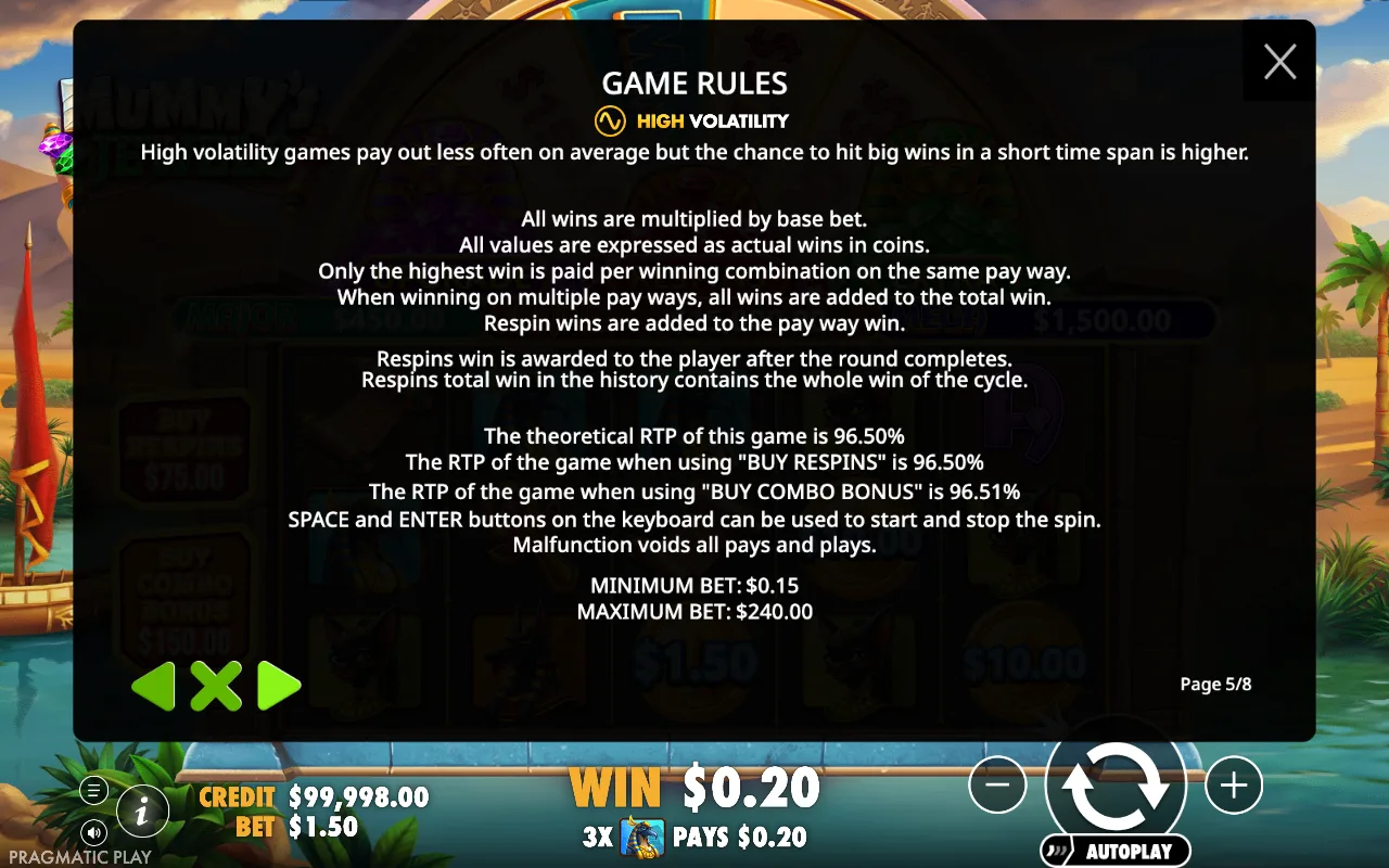 Game rules — Mummy's Jewels