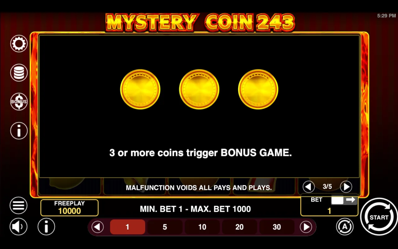Game rules, page 3 — Mystery Coin 243