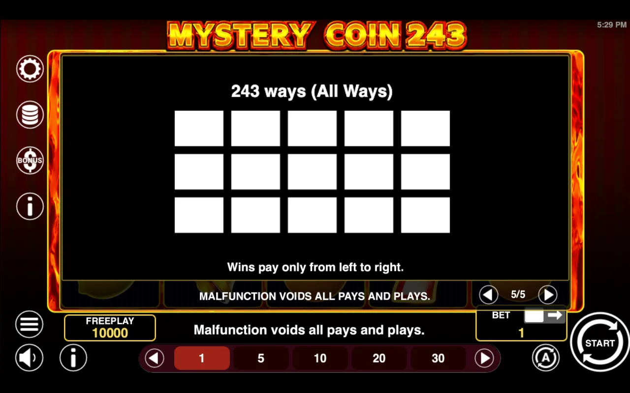 Game rules, page 5 — Mystery Coin 243