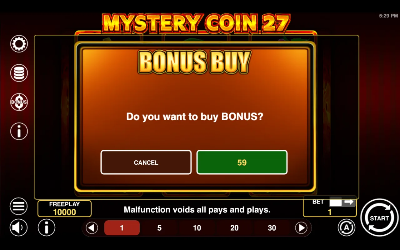 Buying the feature — Mystery Coin 27