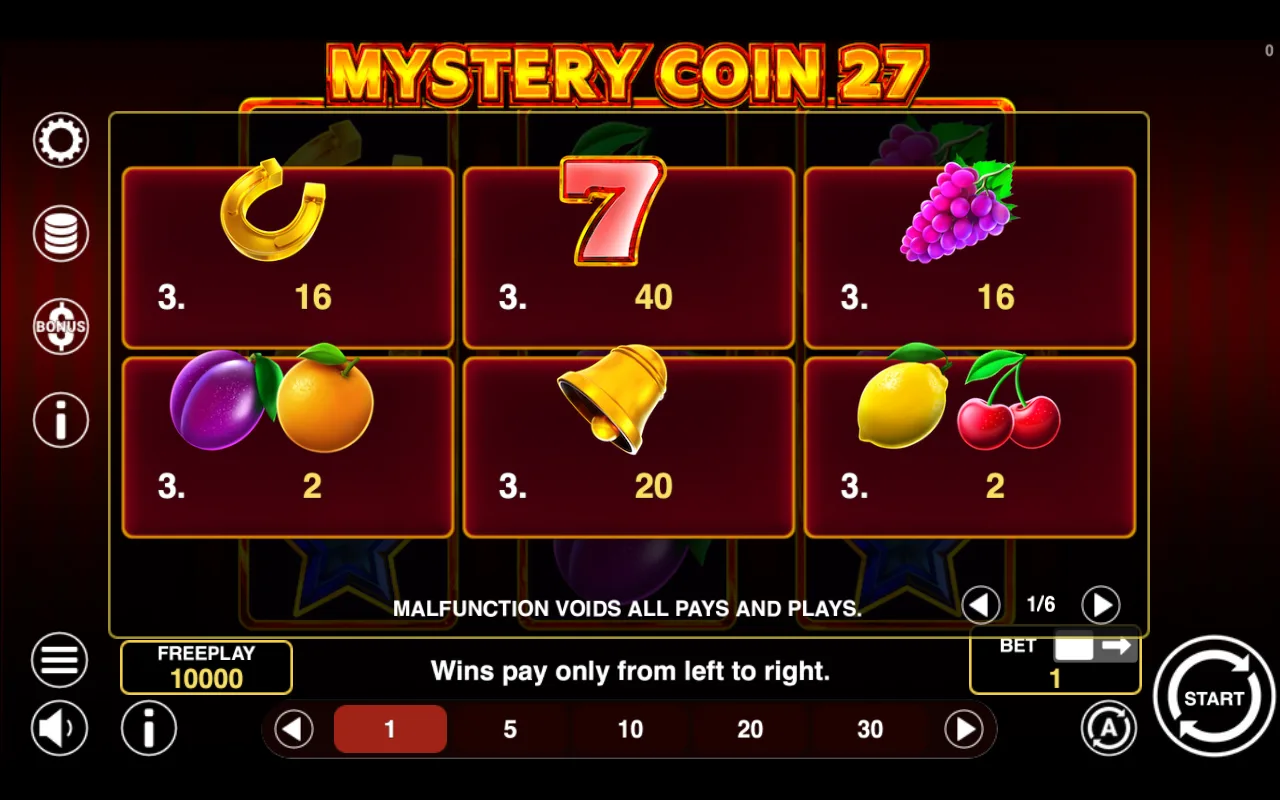 Game rules, page 1 — Mystery Coin 27