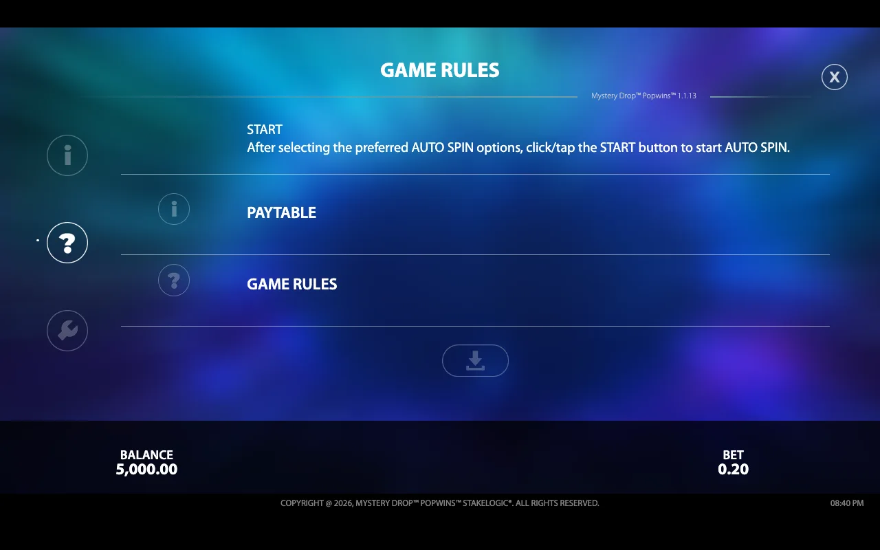 Game rules — Mystery Drop