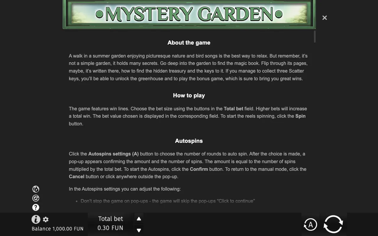 Game rules, page 6 — Mystery Garden