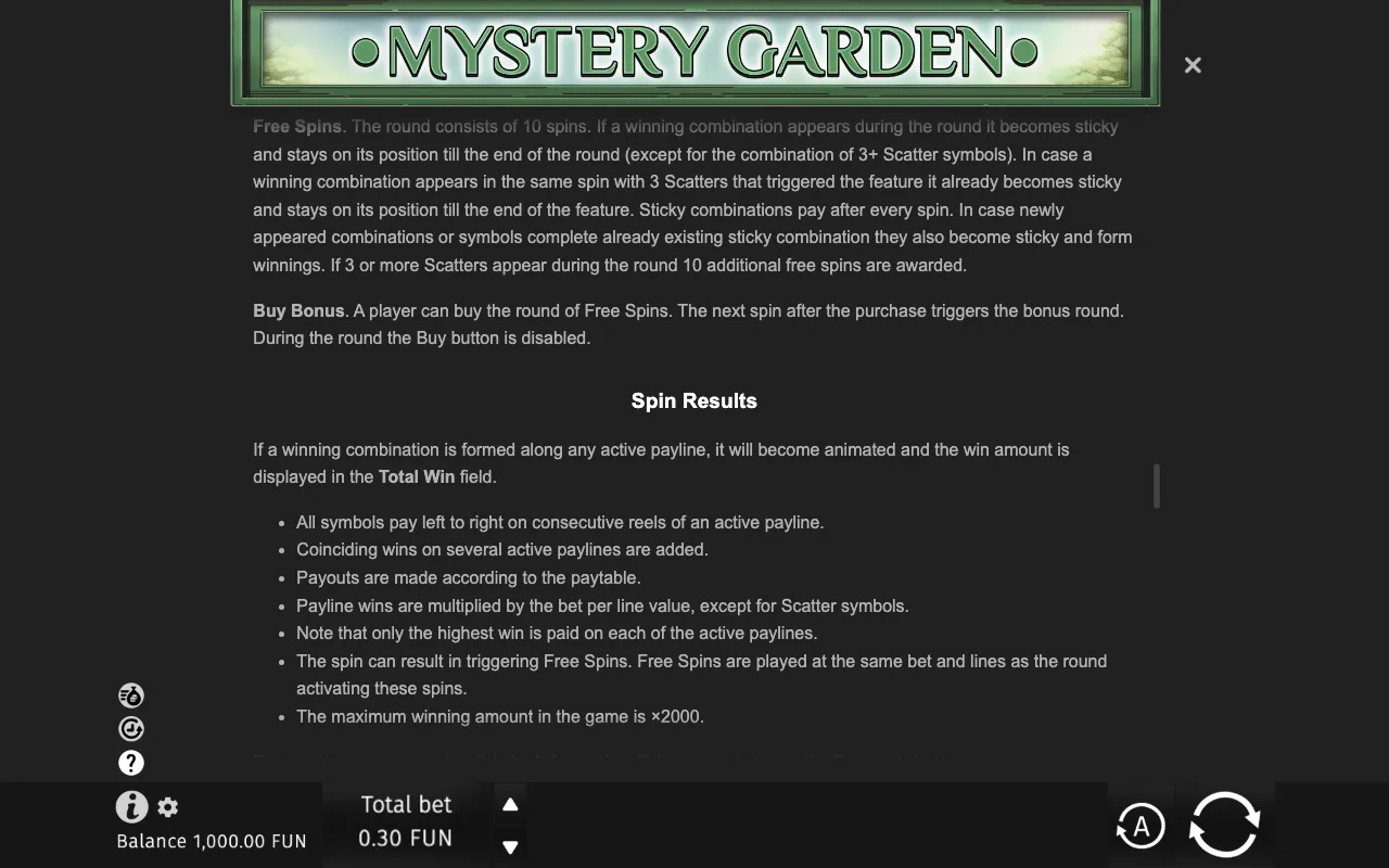 Game rules, page 8 — Mystery Garden