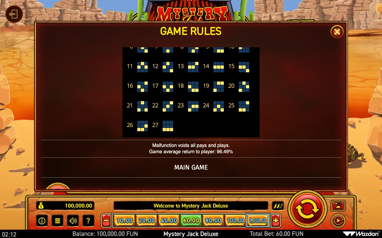 Game rules — Mystery Jack Deluxe