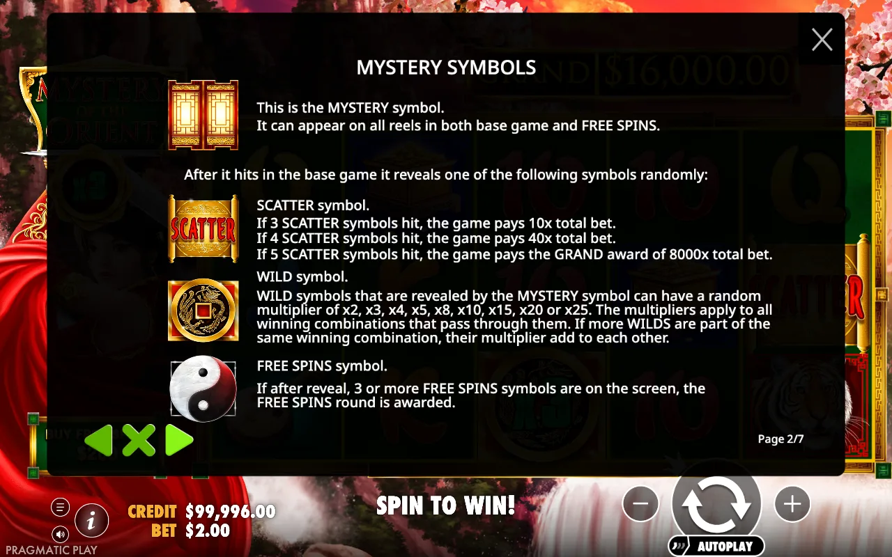 Game rules, page 2 — Mystery of the Orient