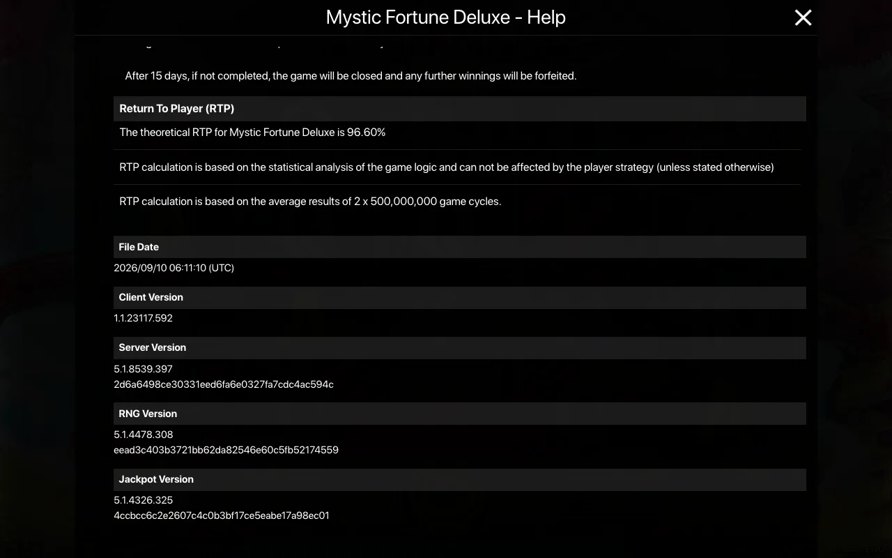 Règles du jeu, page 2 — Mystic Fortune Deluxe