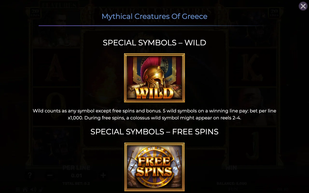 Special symbols - wild — Mythical Creatures of Greece