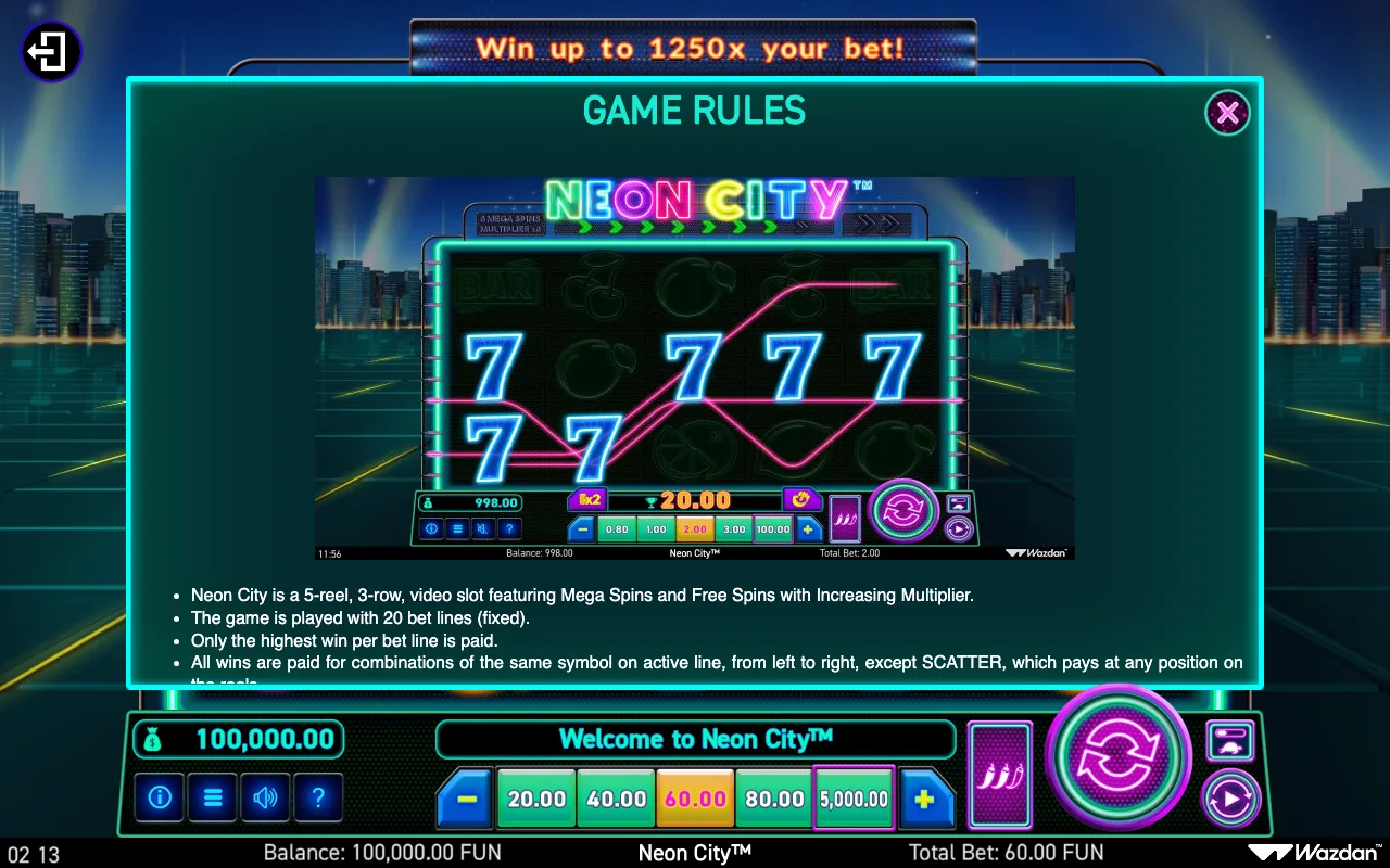 Game rules, page 2 — Neon City