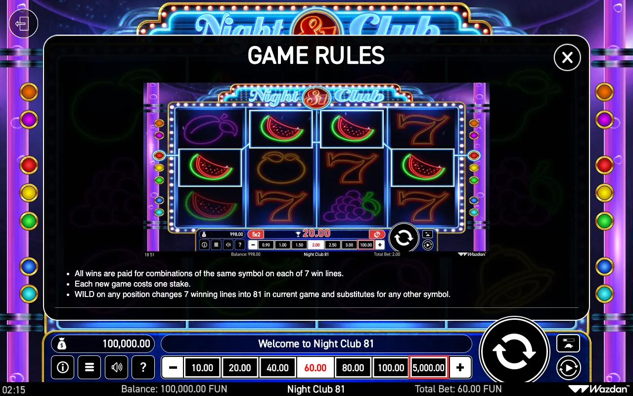 Game rules, page 2 — Night Club 81