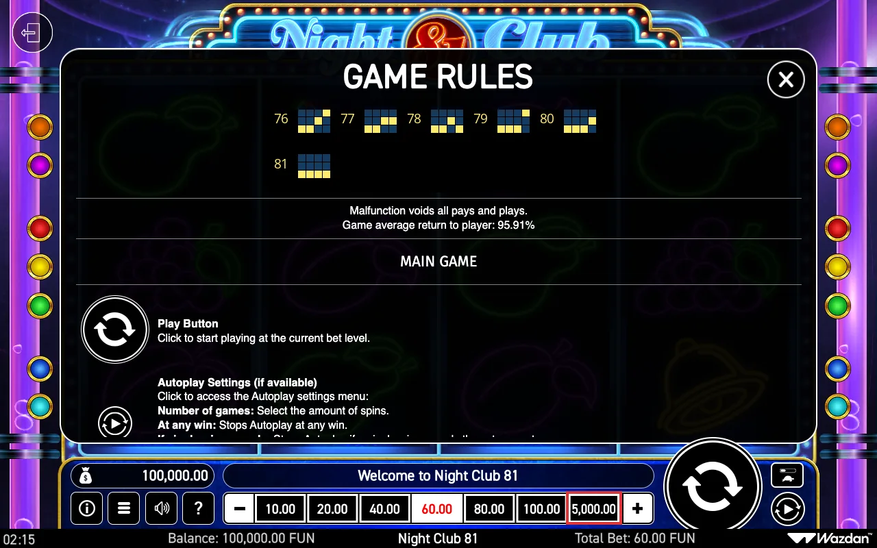 Game rules, page 4 — Night Club 81