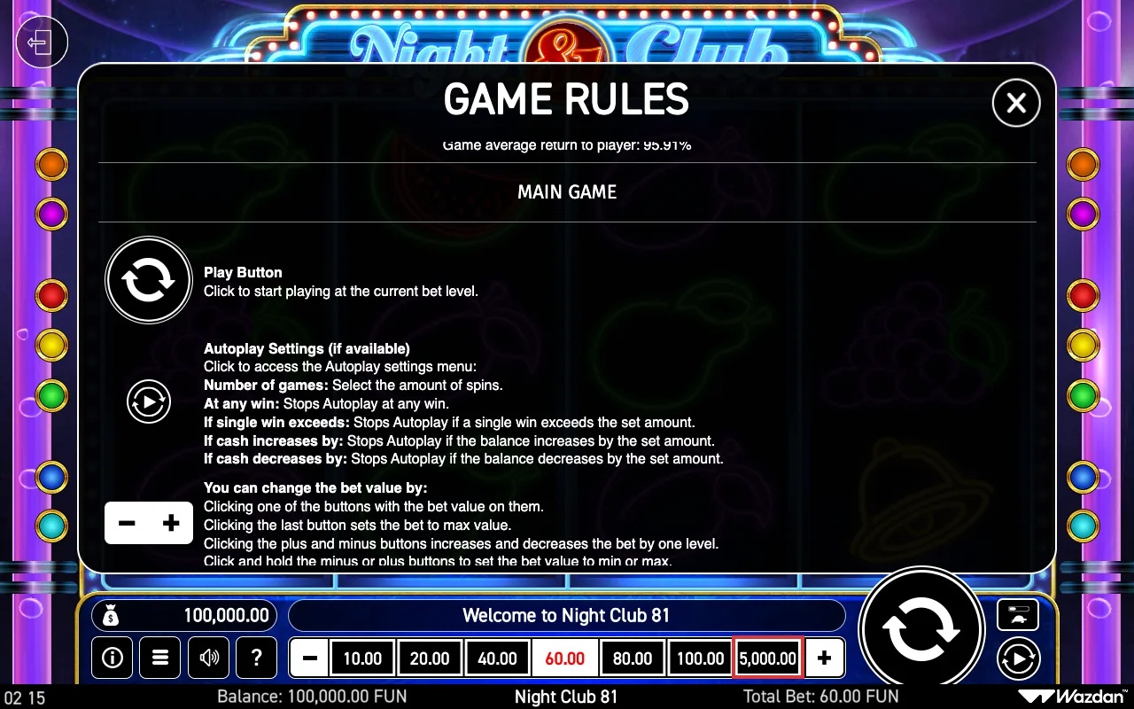 Game rules, page 5 — Night Club 81