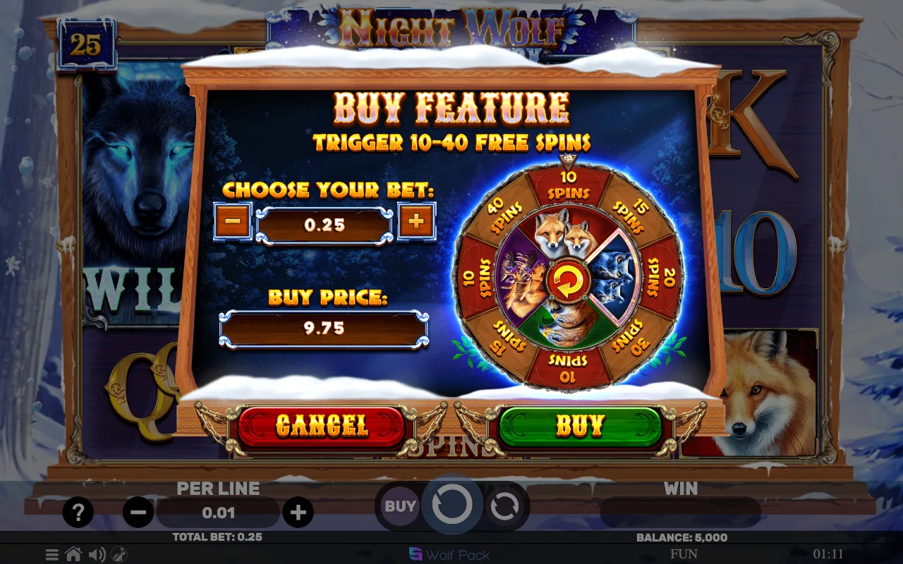 Buying the feature — Night Wolf Frostbite Fury
