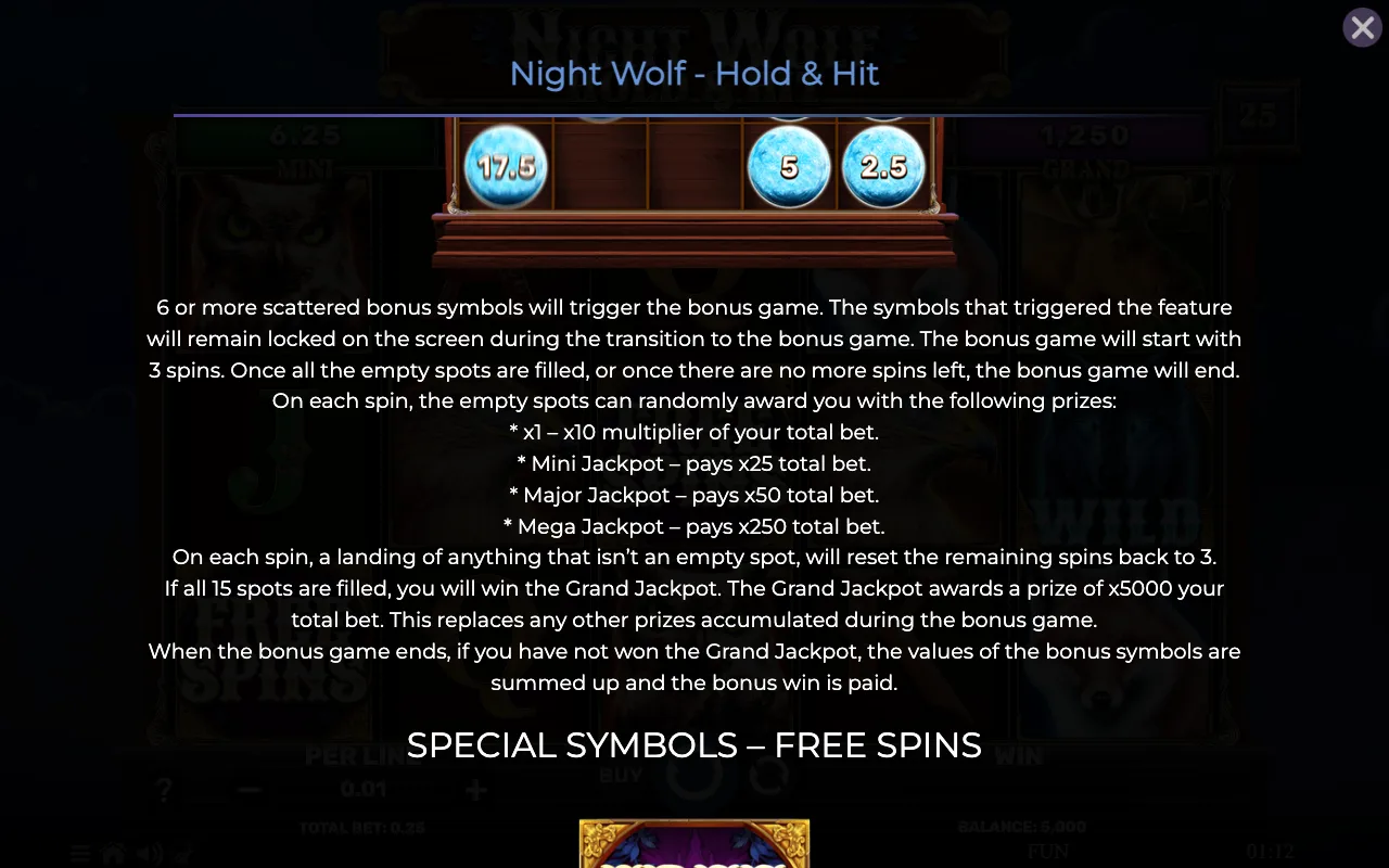 Game rules, page 2 — Night Wolf Hold Hit
