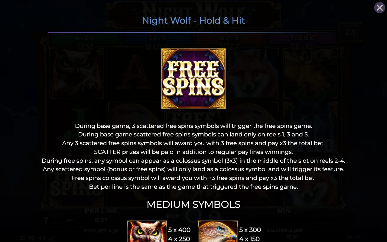 Game rules, page 3 — Night Wolf Hold Hit