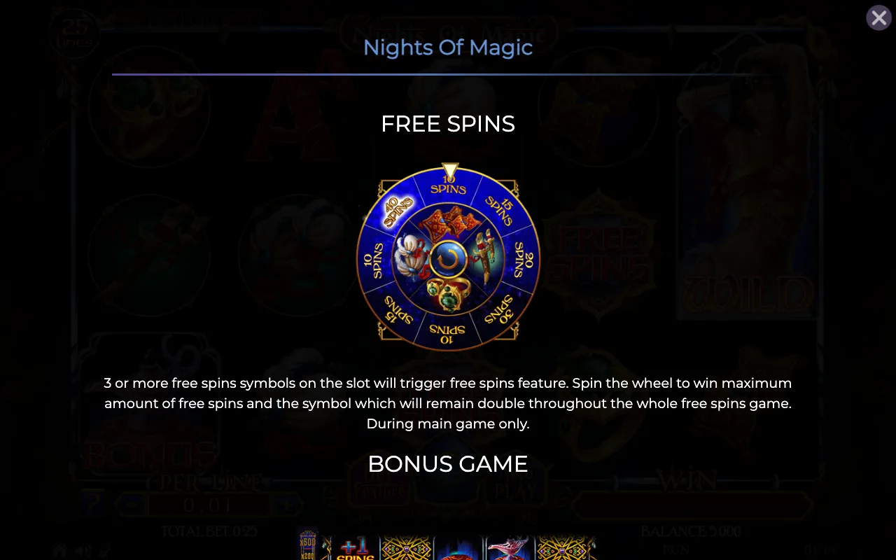 Free spins — Nights of Magic