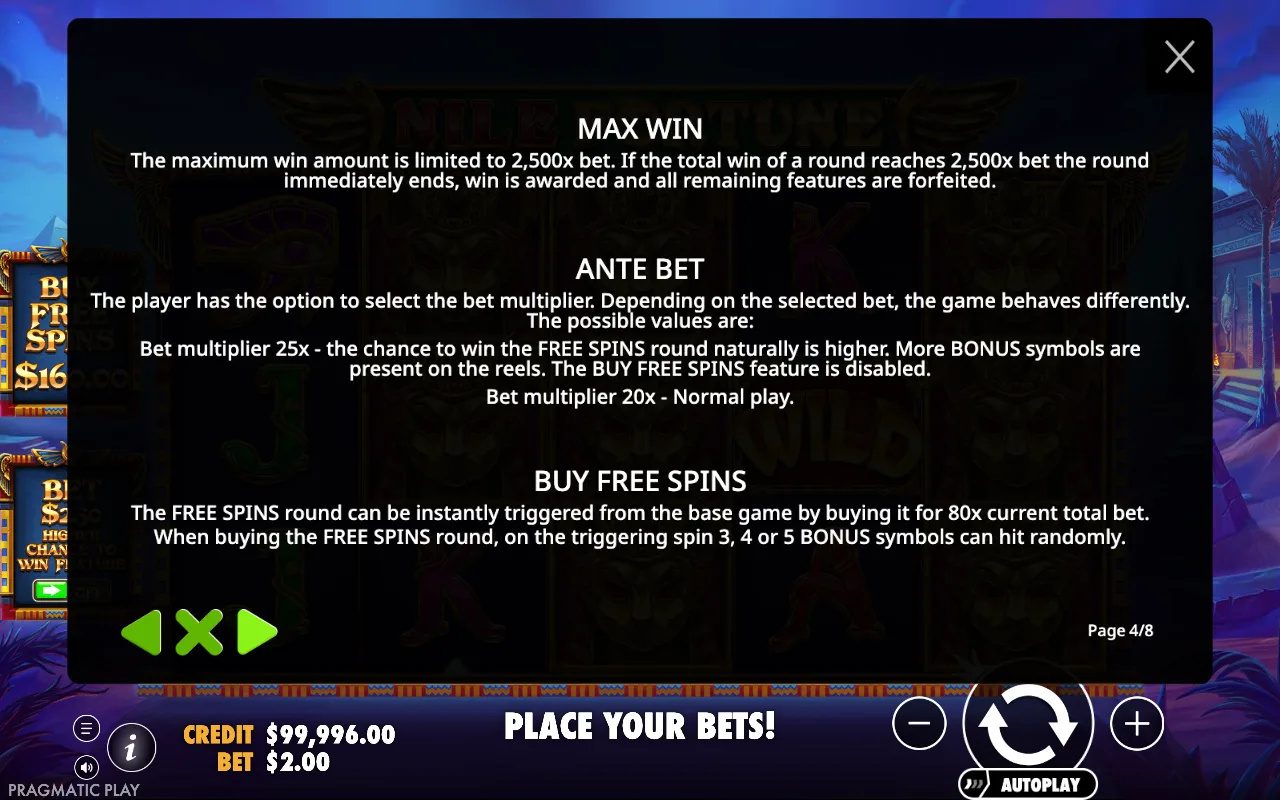 Max win — Nile Fortune