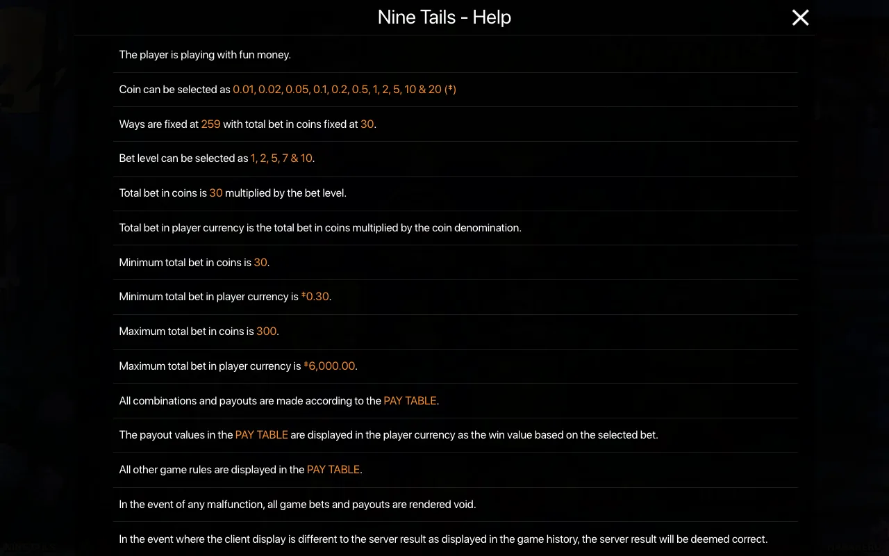 Spielregeln, Seite 1 — Nine Tails