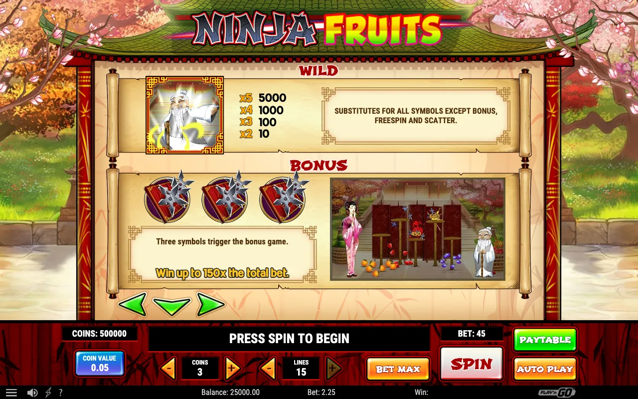 Game rules, page 3 — Ninja Fruits