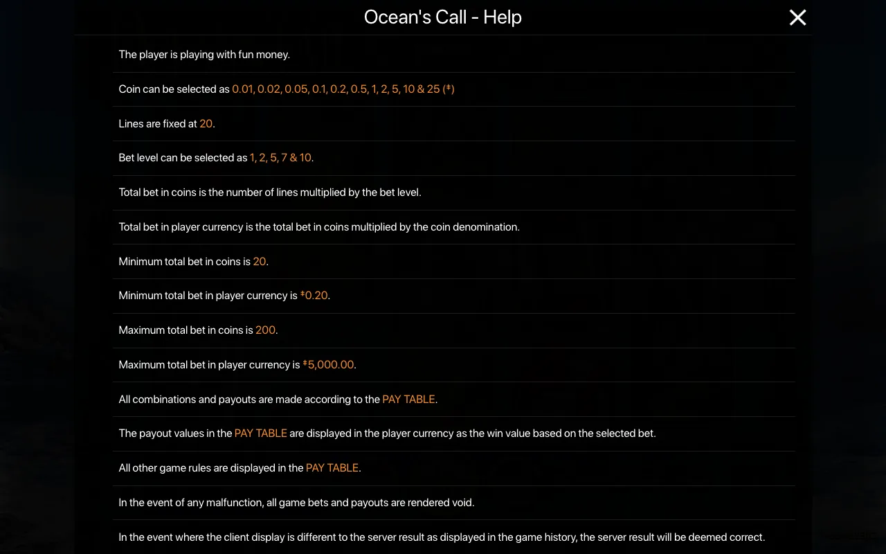 Game rules, page 1 — Oceans Call