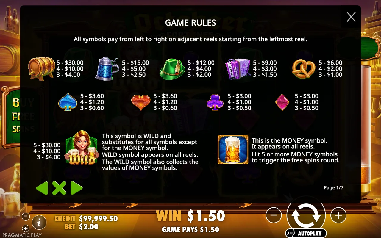 Game rules — Octobeer Fortunes