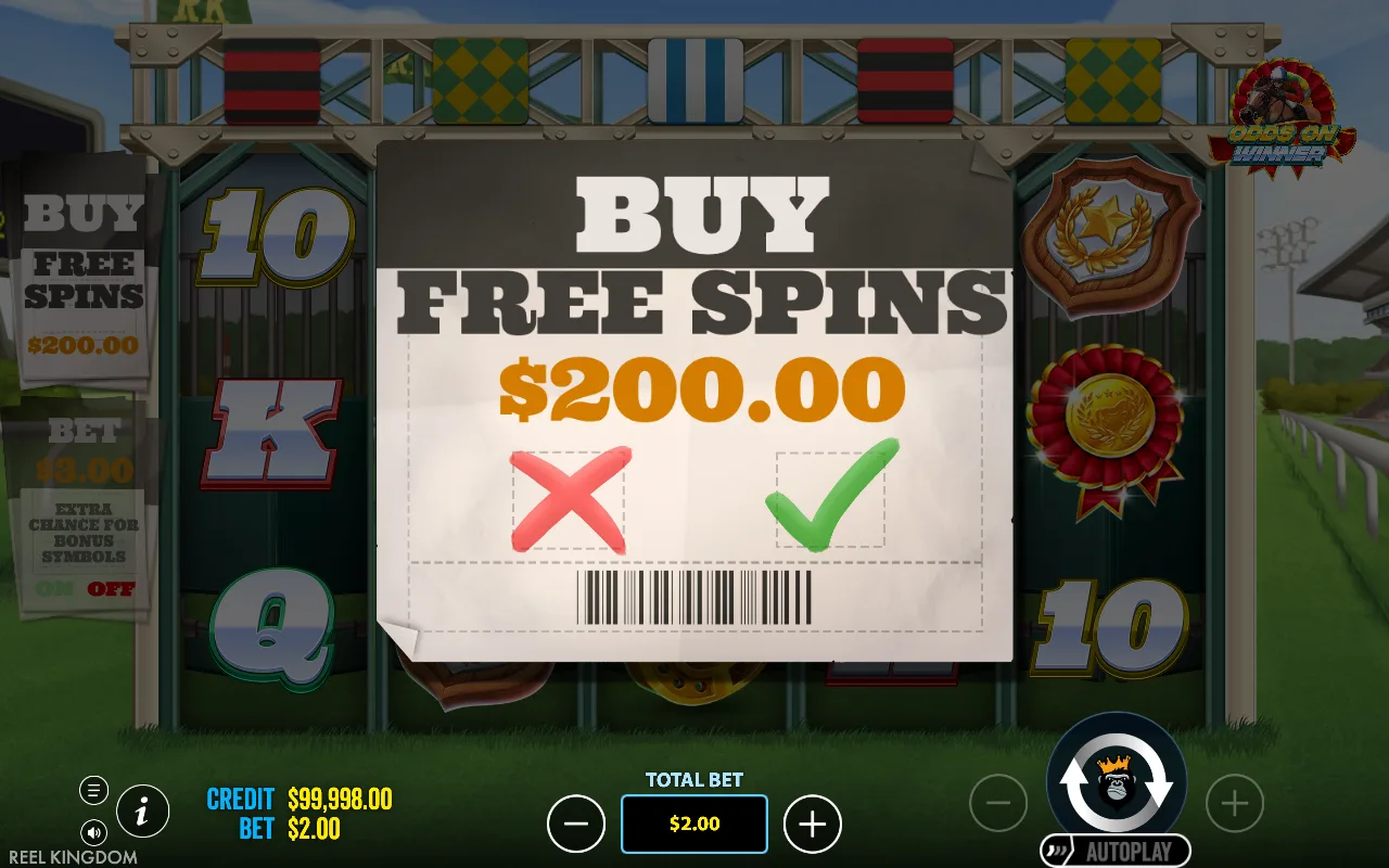 Buying the feature — Odds on Winner