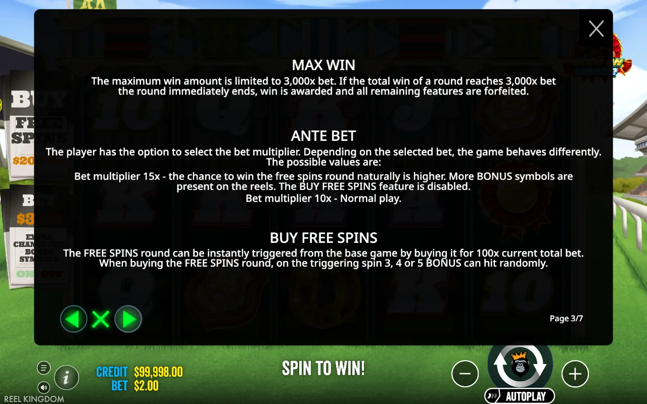 Max win — Odds on Winner