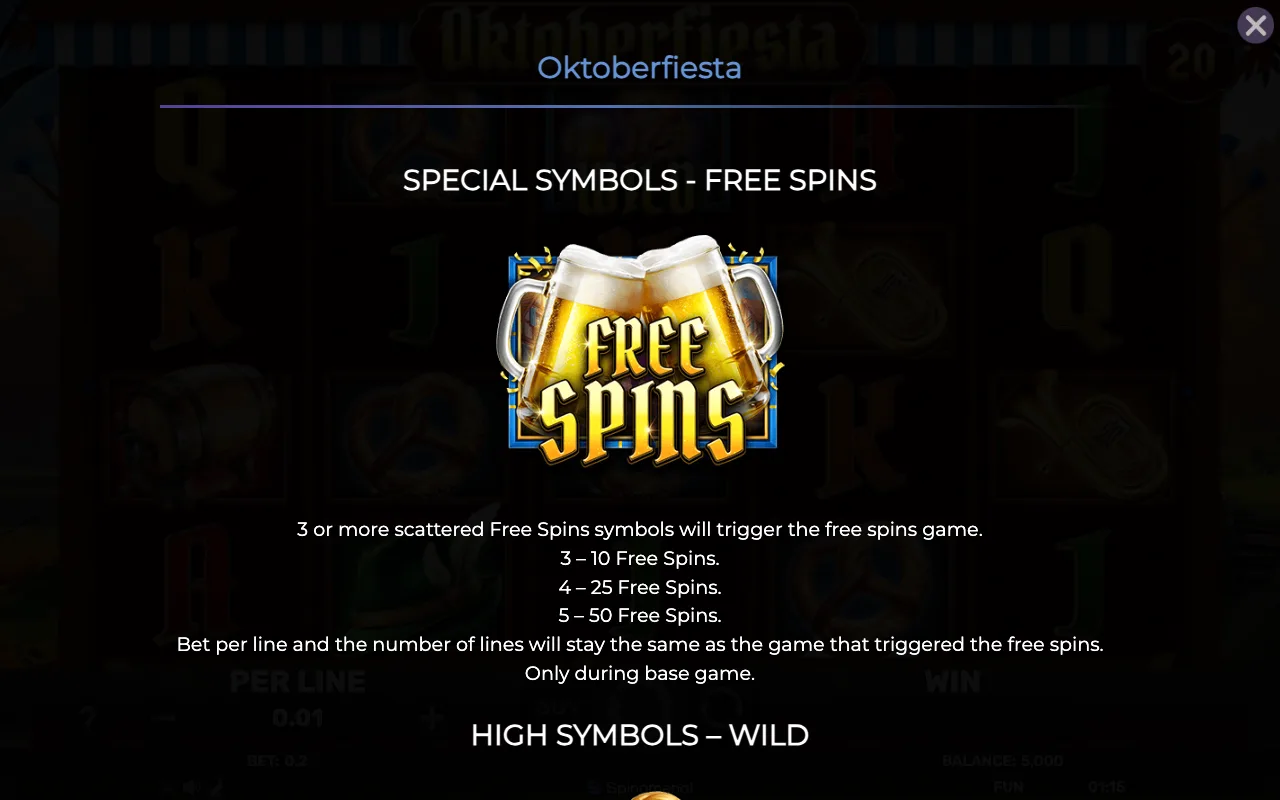 Special symbols - free spins — Oktoberfiesta